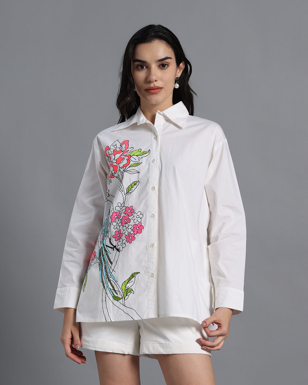 Crisp Cotton White Shirt Set