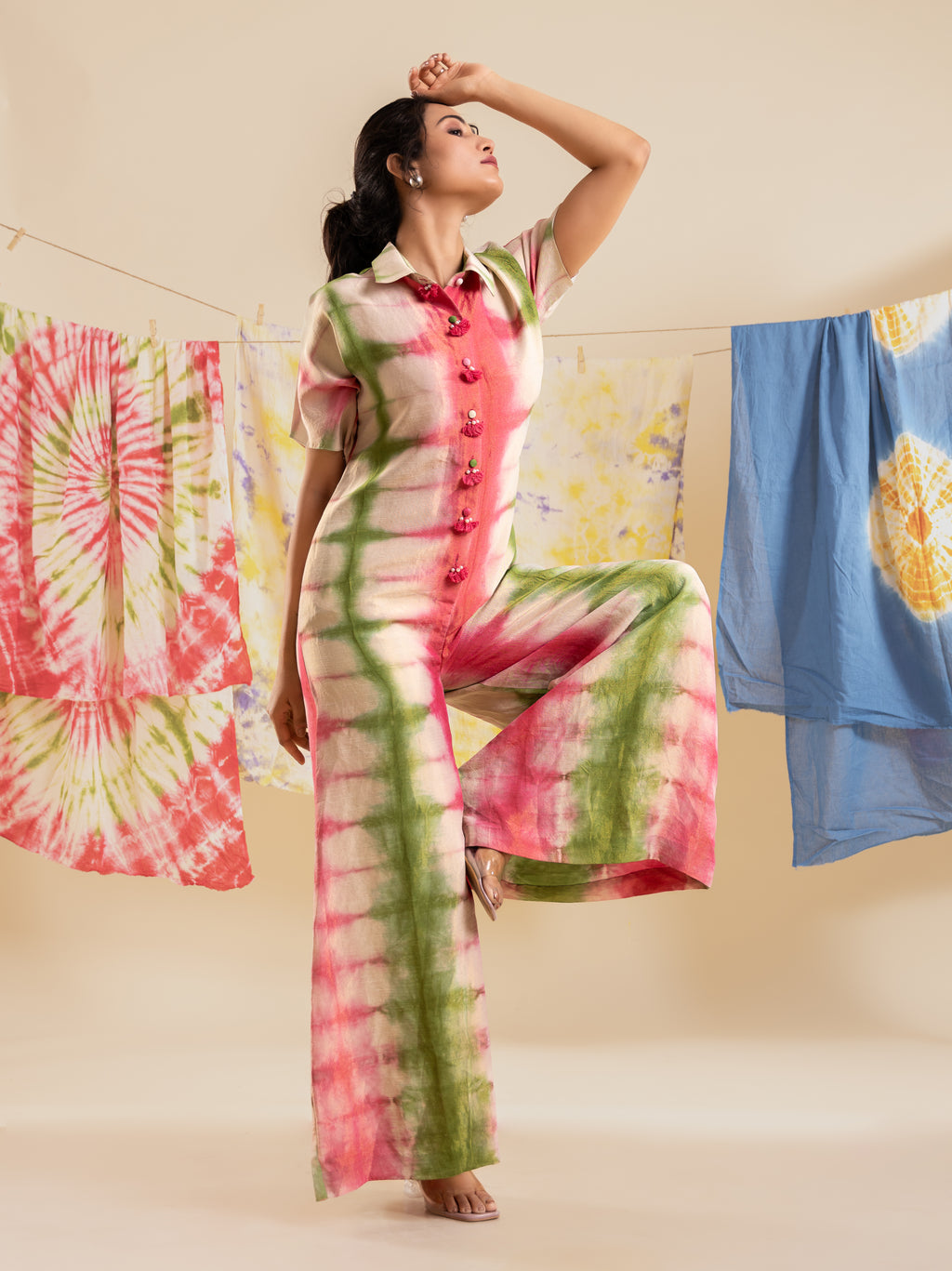 Chromatic Chaos Linen Jumpsuit - Kasshish