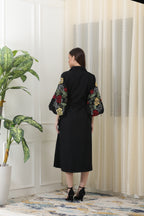 Iris Black Poplin Dress