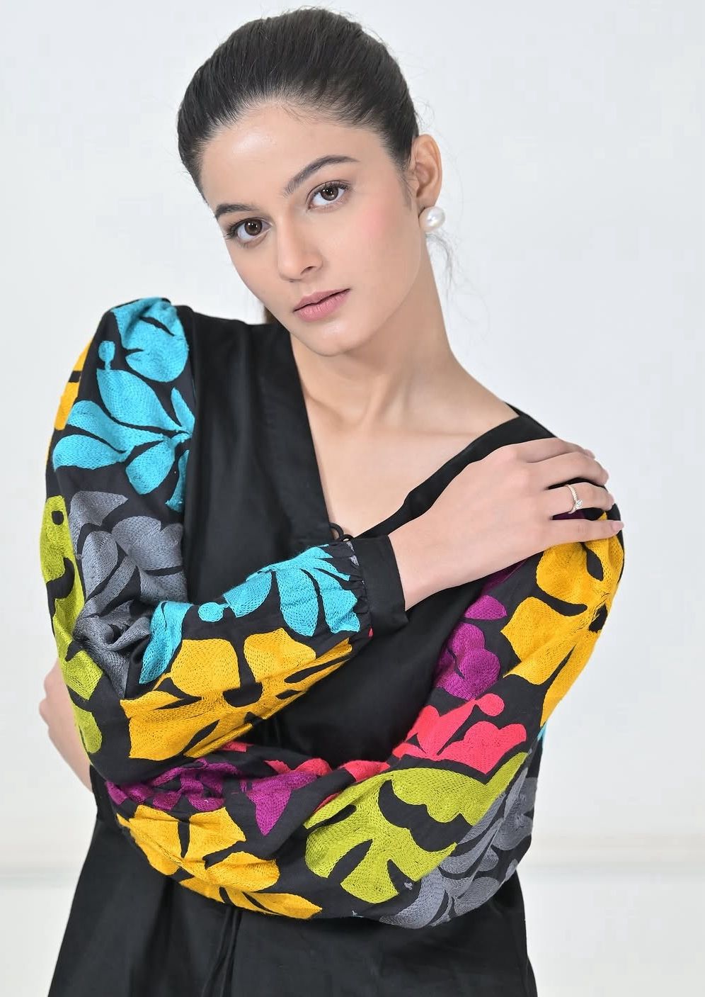 Black Embroidered Top