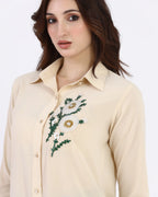 Ivory Bloom Embellished Shirt