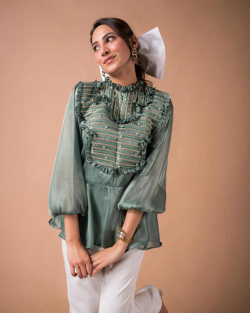 The Frill Peplum Top - BeyondStiches