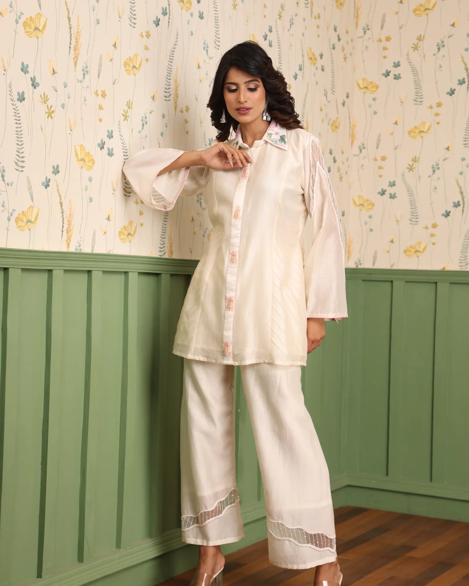Ivory Motif Embroidered Set