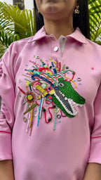 Pink Cyber Croc Dress