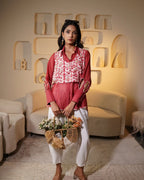 Madder Raag Shibori Bib Shirt