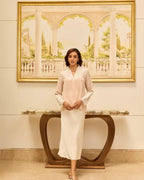 Lunaria Misty Rose French Lace Crepe Top