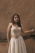 White Petal Corset Top - Divya Chawla