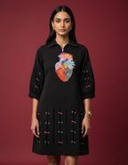 Black Techno Heart Dress