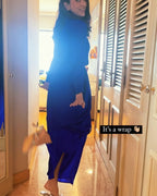 Electric Blue Top And Skirt Set