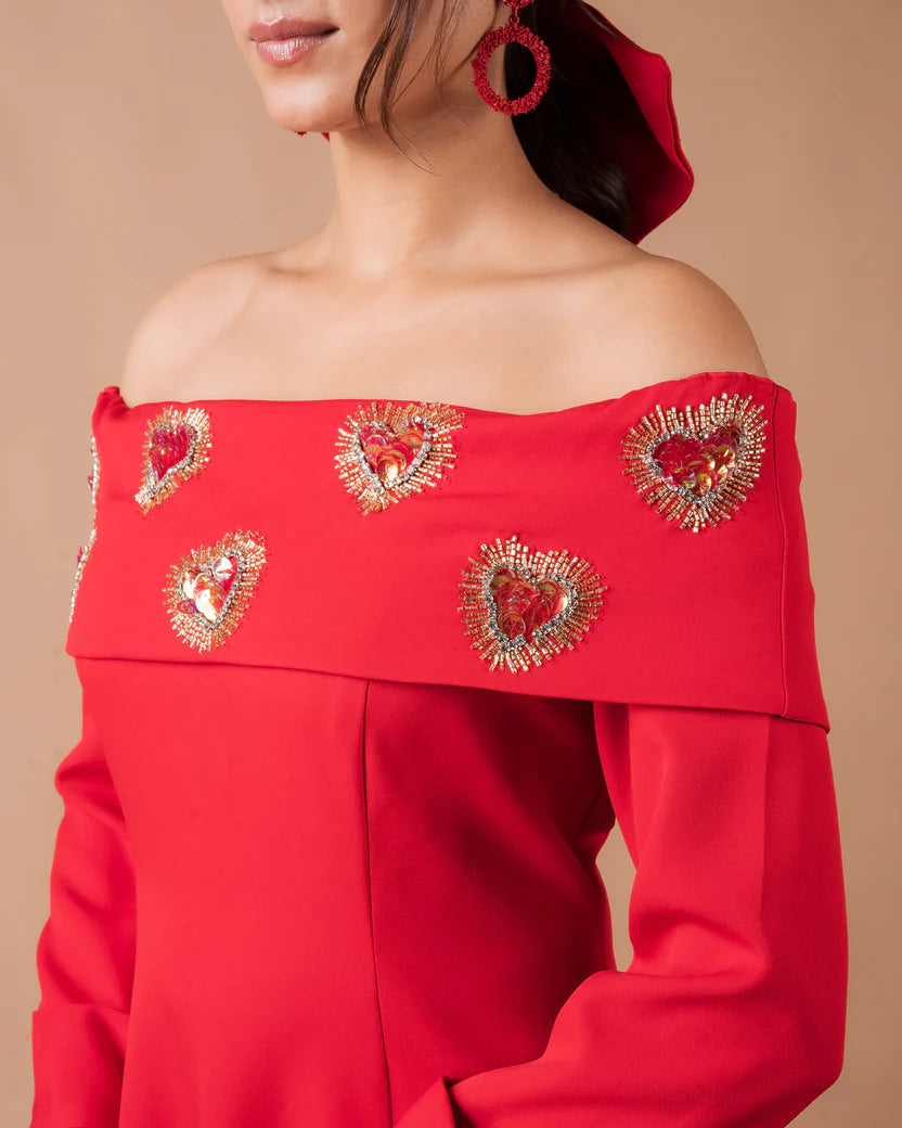 The Red heart Dress