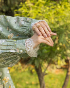 Gardenia Floral bloom printed Cotton Silk shirt