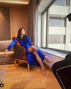 Electric Blue Top And Skirt Set