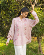 Iris French Lace Satin shirt