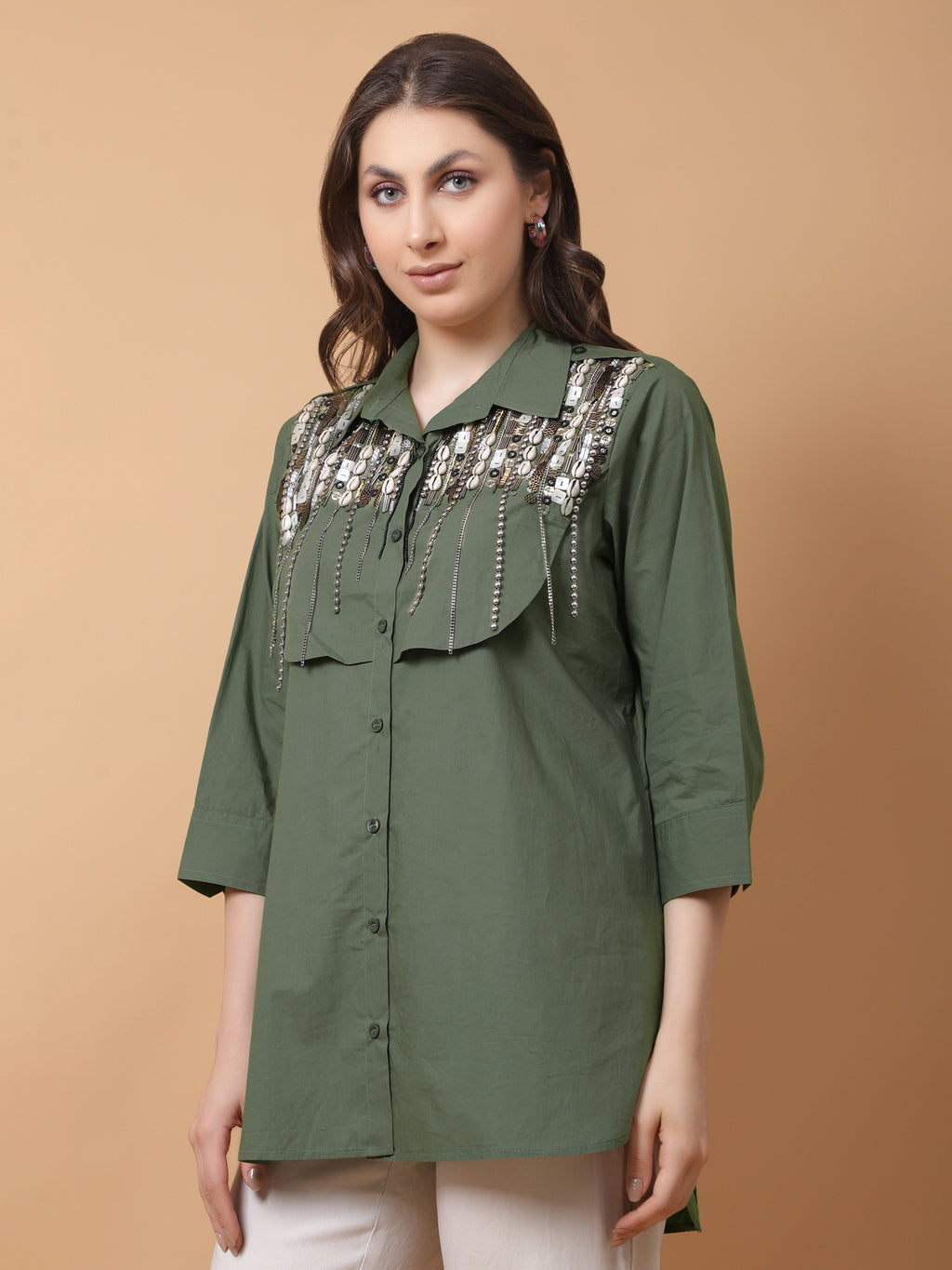 Olive Shell Shirt - Gagan Vohra