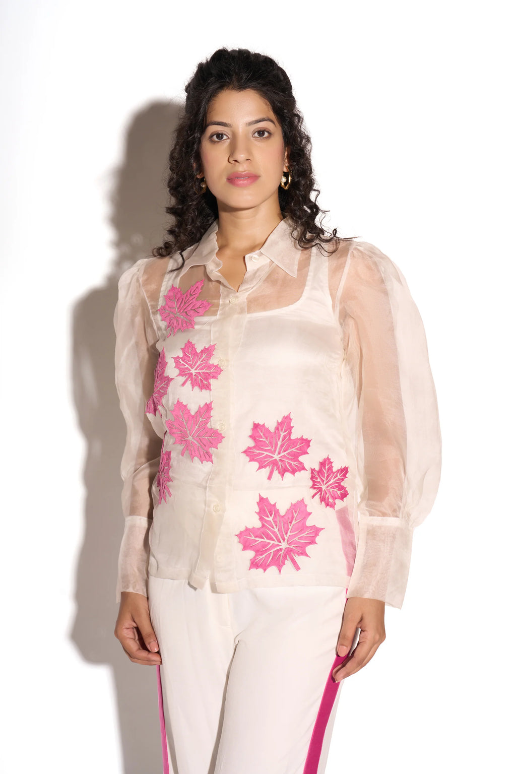 Pink Laser Cut Leaf Co-Ord Set