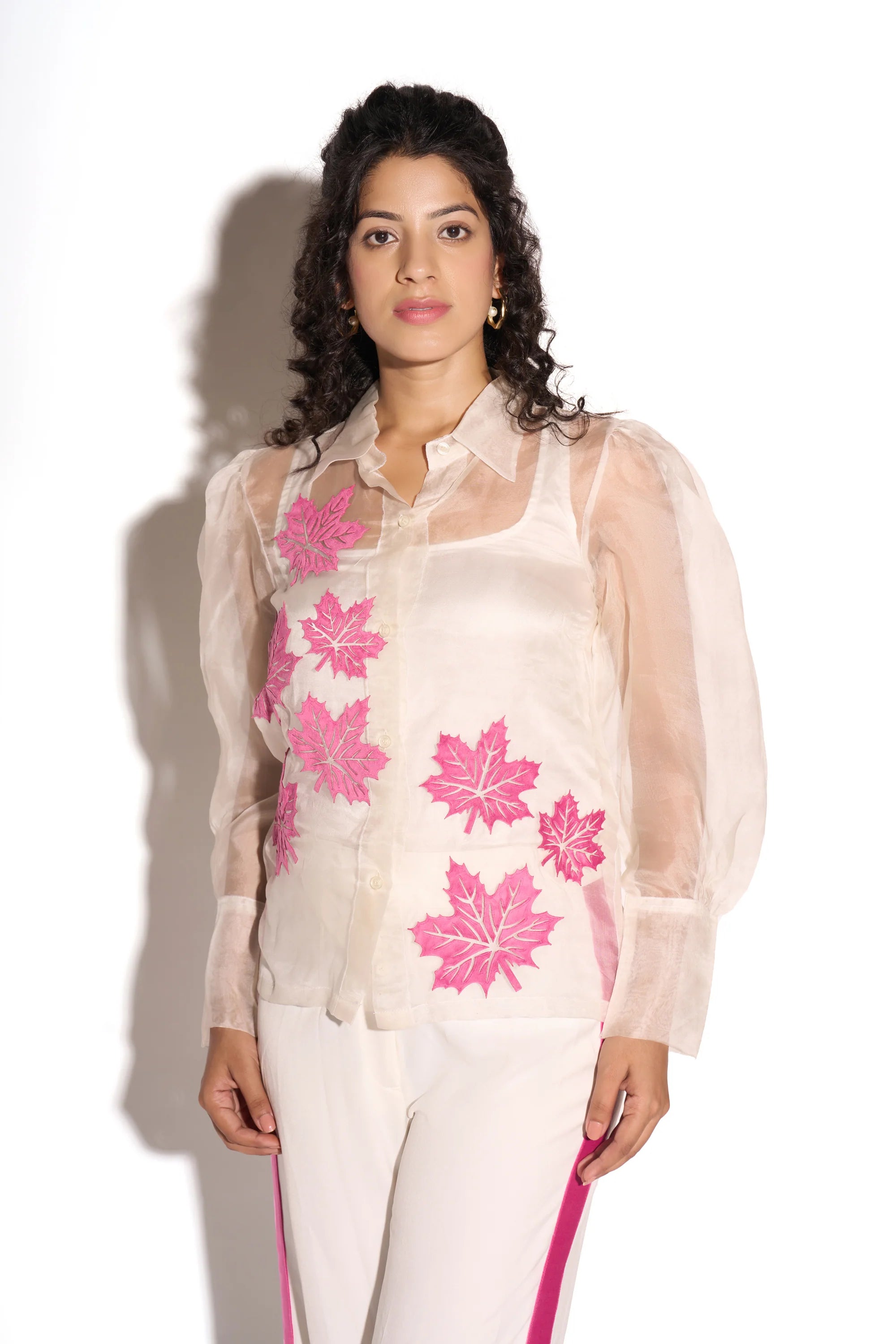 Pink Laser Cut Leaf Co-Ord Set