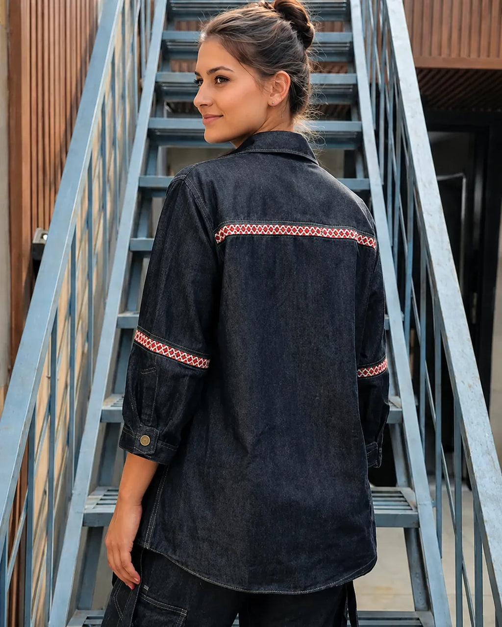 Indigo Zip Kurta - Shweta Chugh