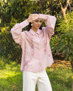 Iris French Lace Satin shirt