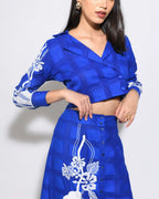 Electric Blue Embroidered Co-Ord Set - Itara