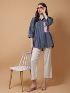 Denim Embroidered Shirt