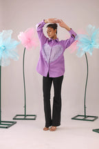 THE BIG HEART LAVENDER CRAPE SHIRT