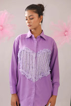 THE BIG HEART LAVENDER CRAPE SHIRT
