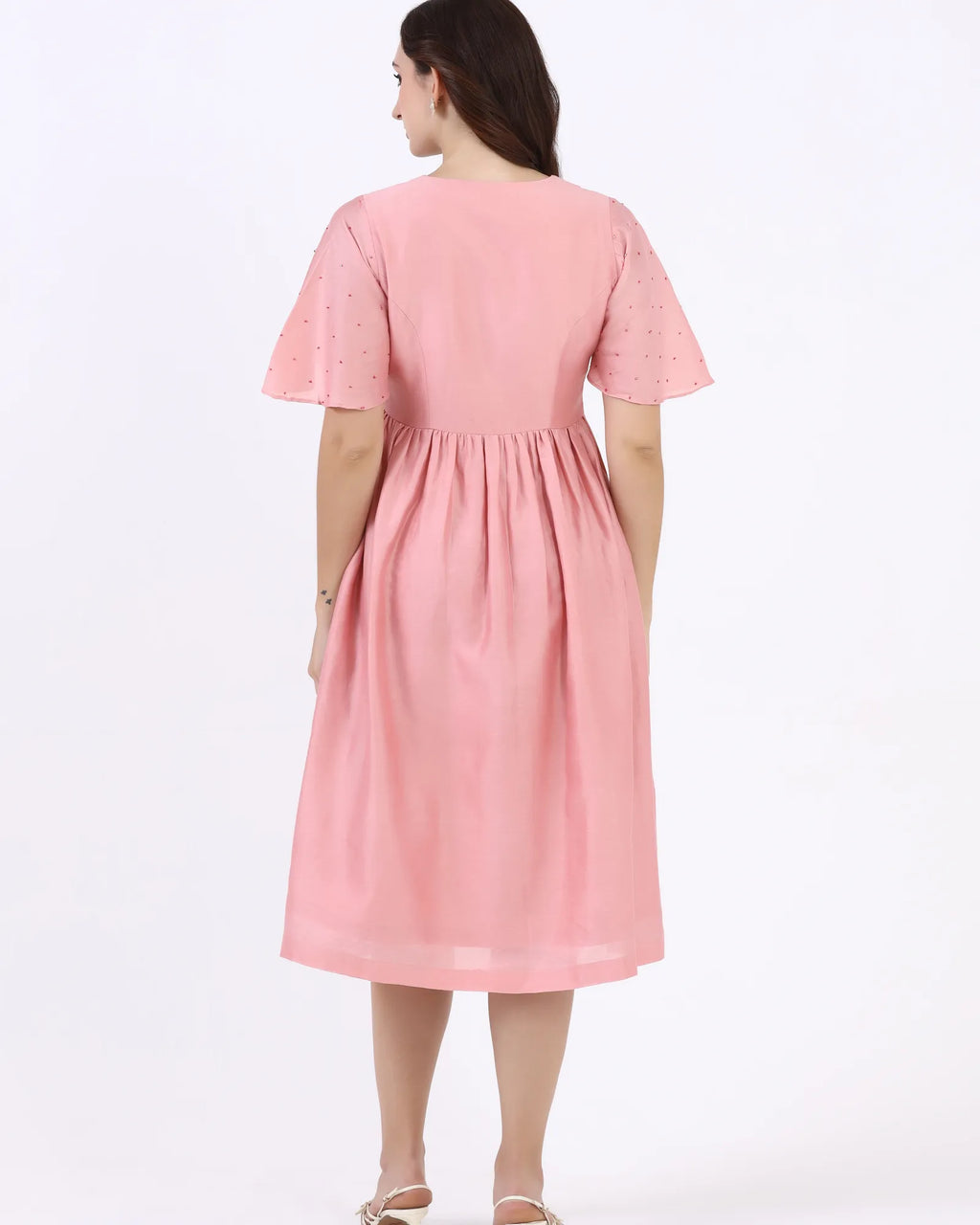 Rosé Garden Midi Dress