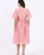 Rosé Garden Midi Dress