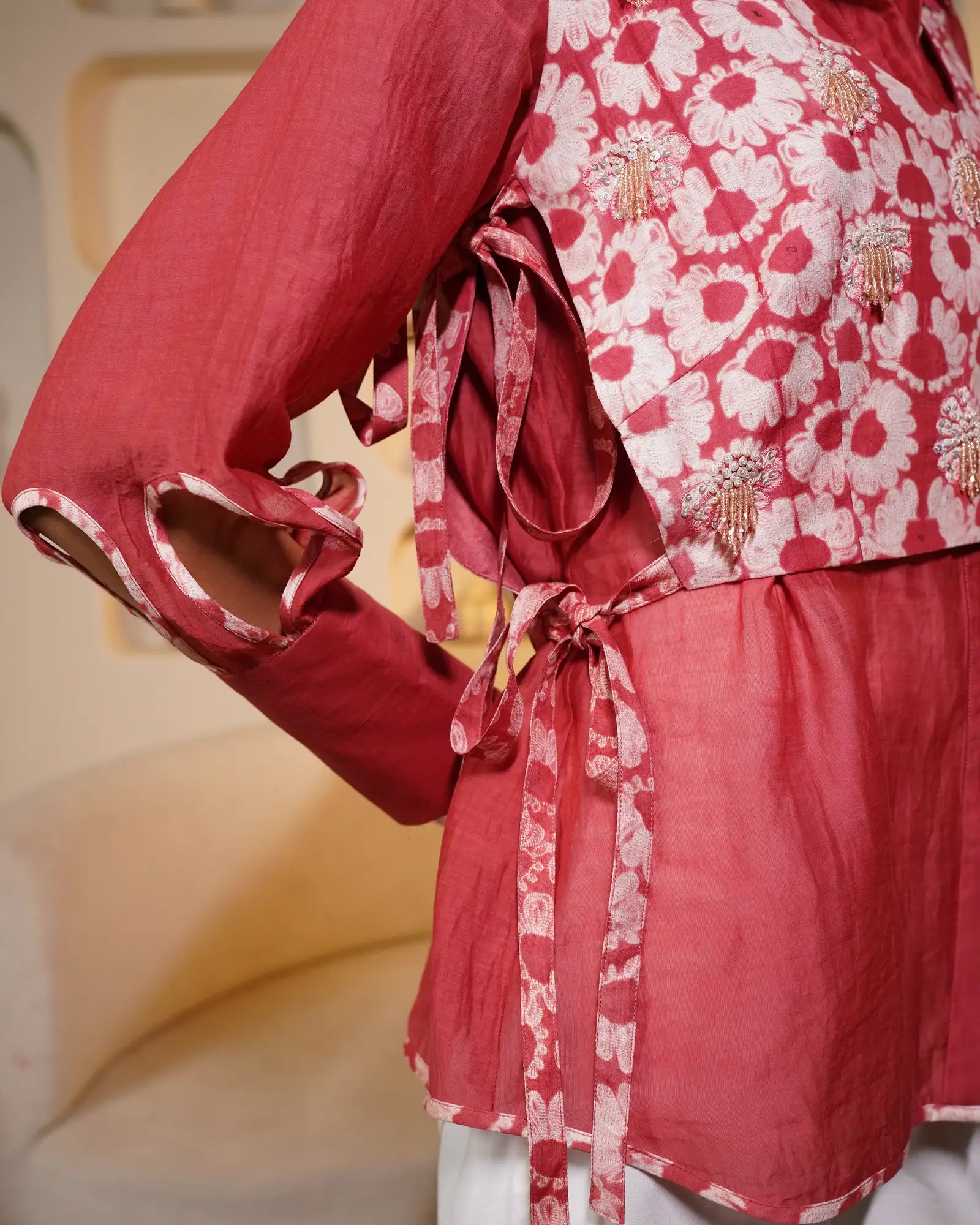 Madder Raag Shibori Bib Shirt - House of Papayo