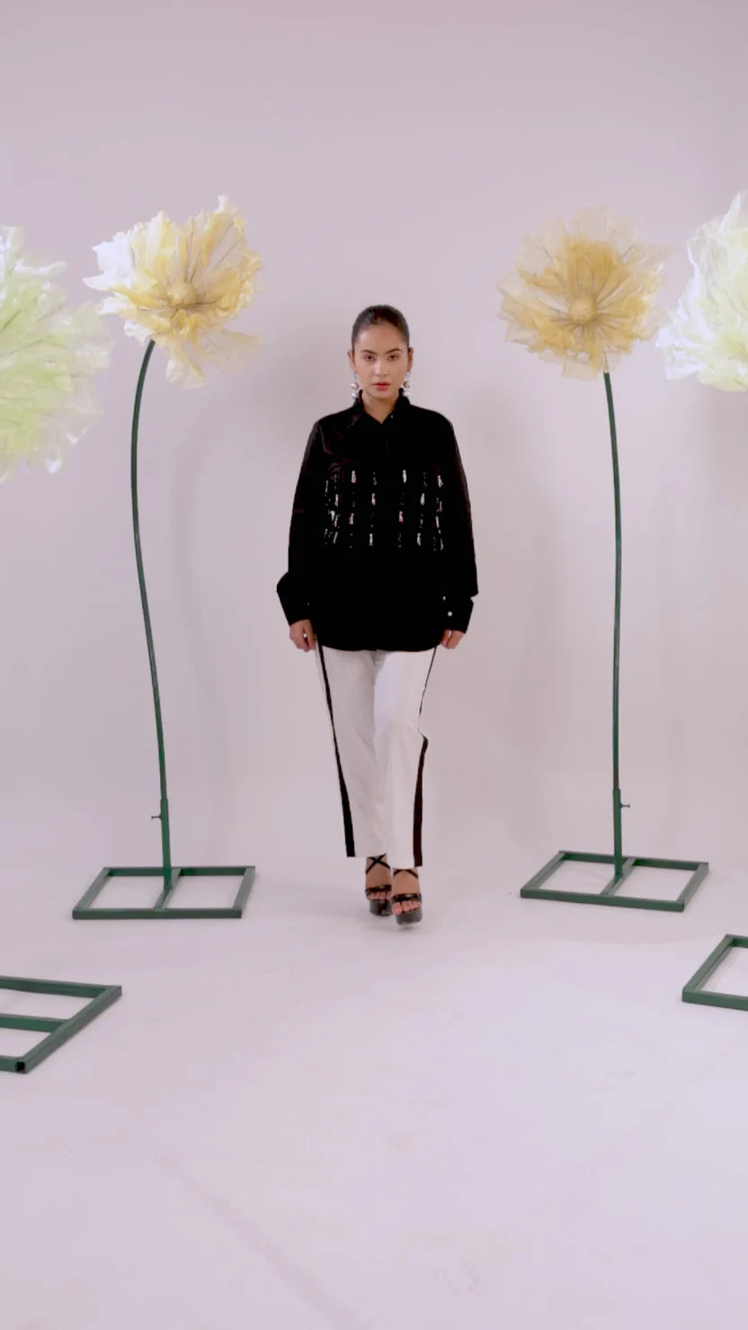 THE BLACK CRISS CROSS CHECK COTTON SHIRT - BeyondStiches