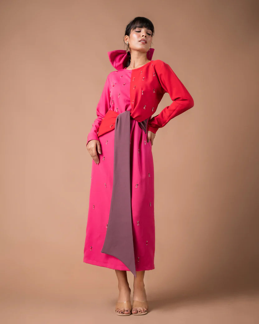 The Color-blocked Midi Dress