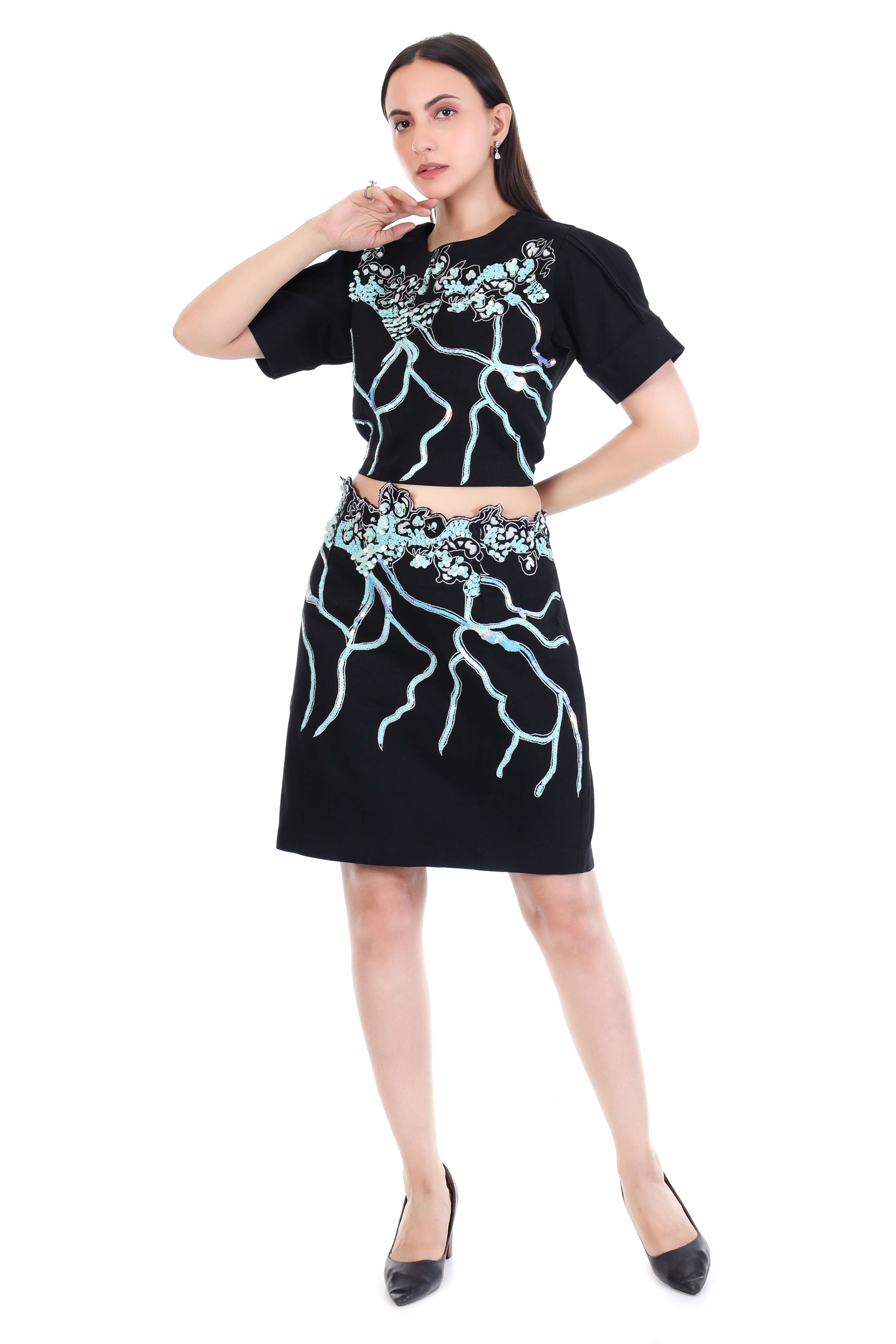 Classic Cotton Black Dress - Harneet Kaur