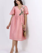 Rosé Garden Midi Dress - Idhaya