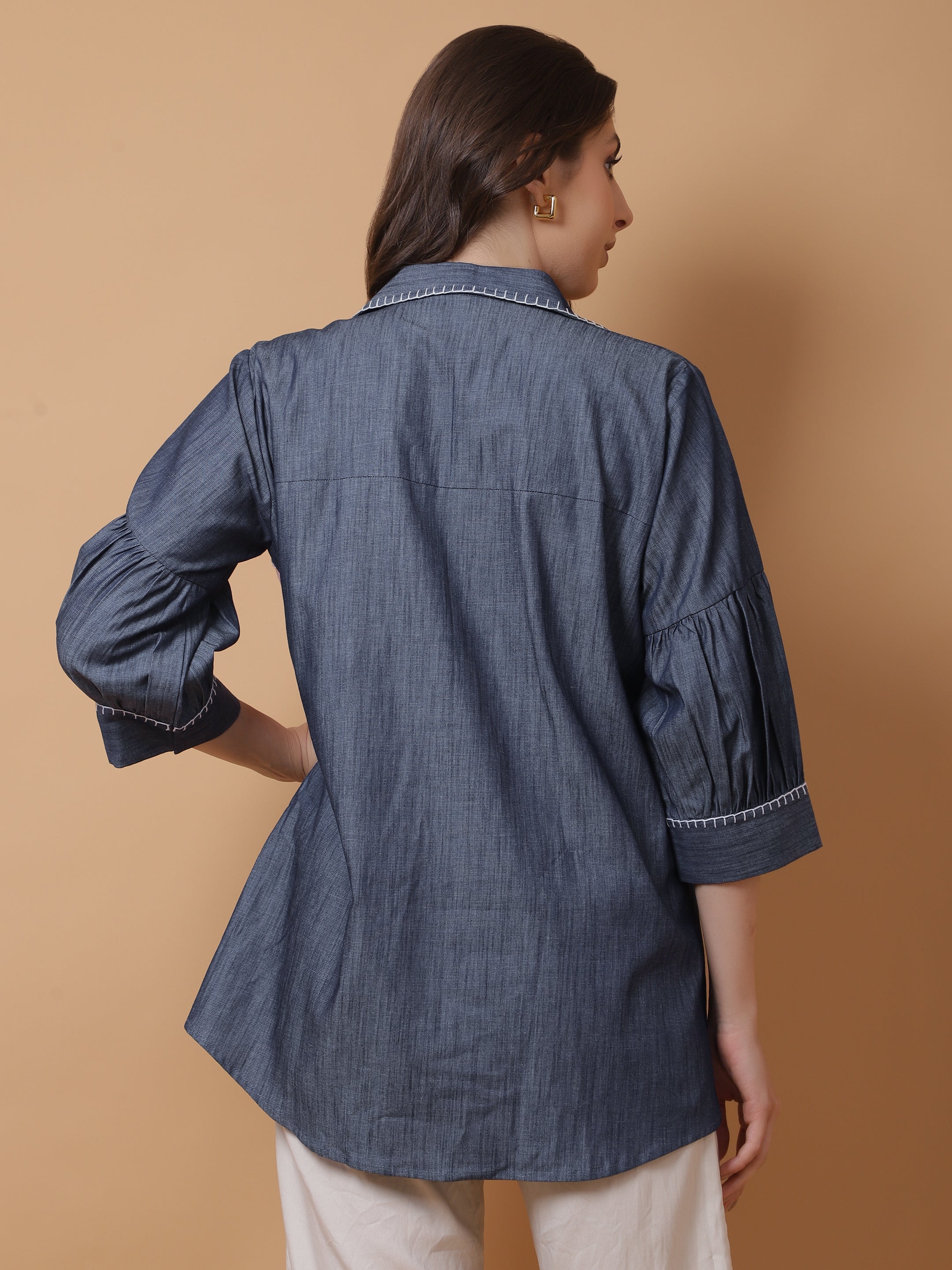 Denim Embroidered Shirt