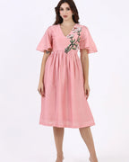 Rosé Garden Midi Dress