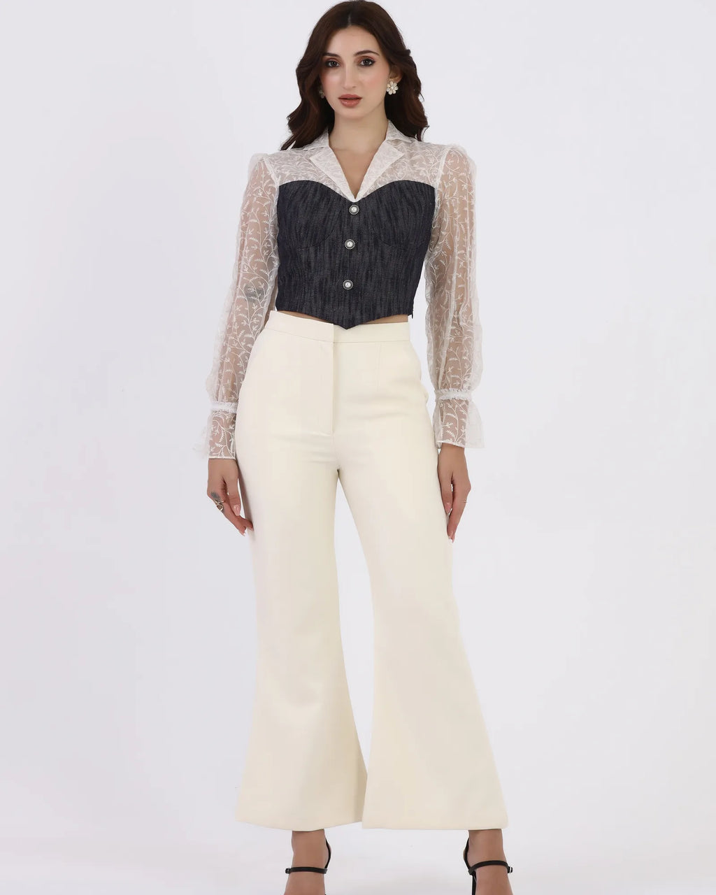 Noir Lace Corset Top