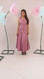 The dirty pink bow vest and skirt set - BeyondStiches