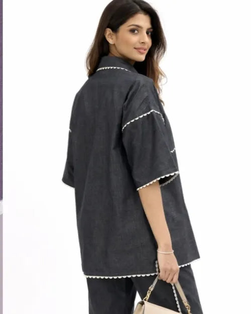Noir Denim Cordset
