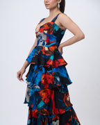 Parade Noir Peplum Bustier and Ruffle Maxi Skirt