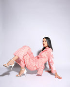 Orange Stripped Silk Co-Ord Set - Itara