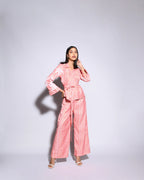 Orange Stripped Silk Co-Ord Set
