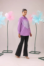 THE BIG HEART LAVENDER CRAPE SHIRT
