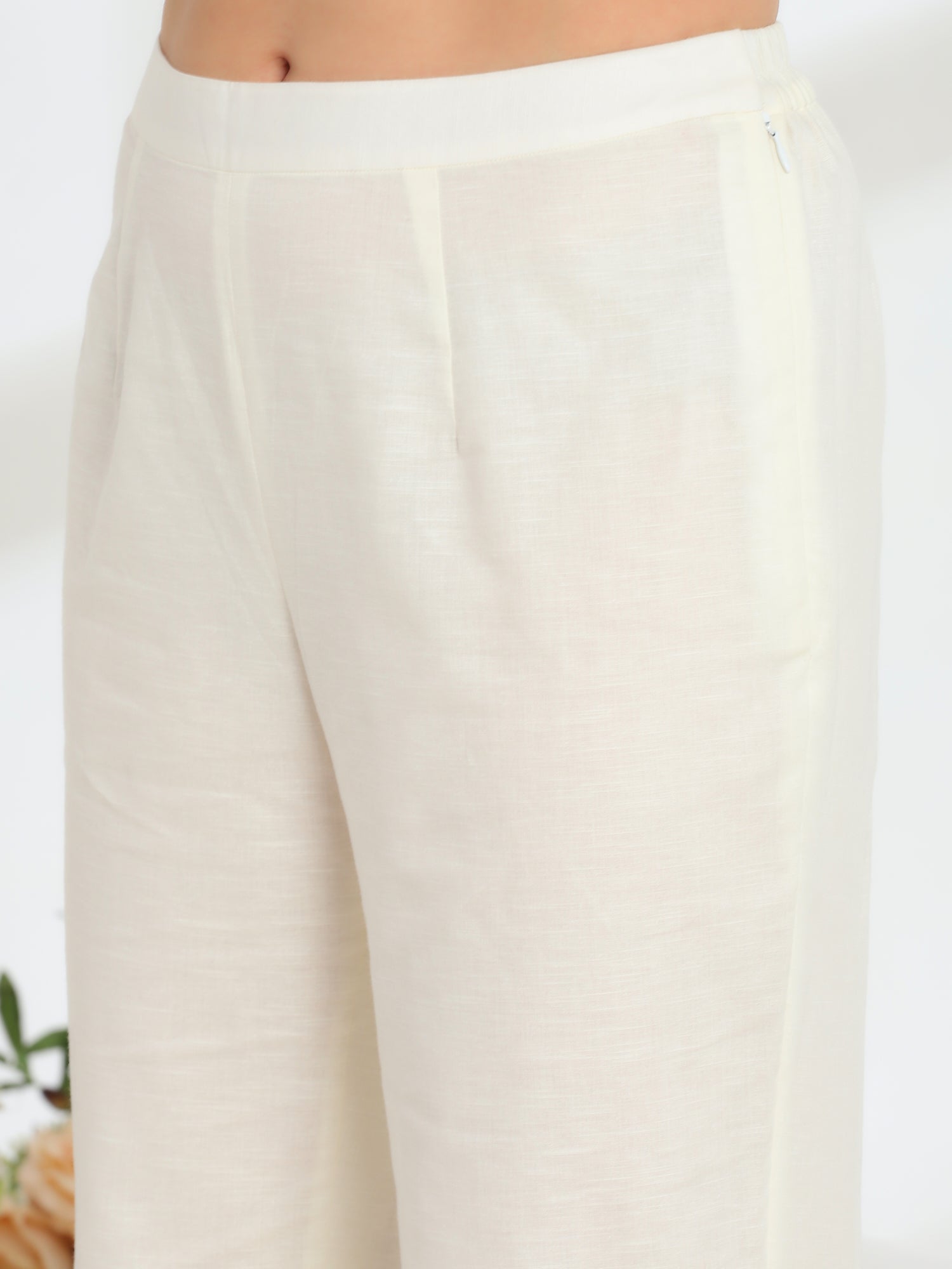 Ether Sage Green Embroidered French lace Silk Linen Co-ord Set