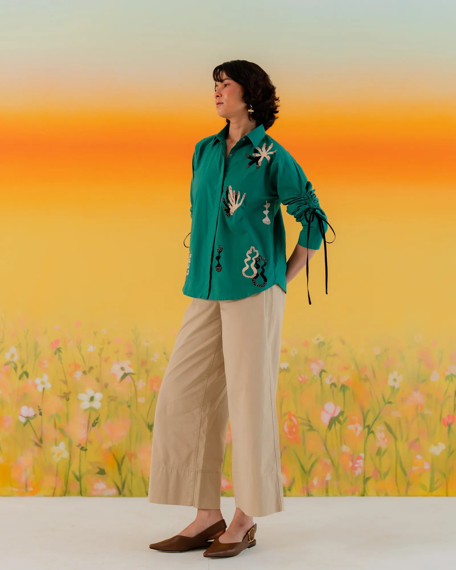 Green Flower Shirt