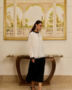 Celestia White French Lace Chiffon Blouse