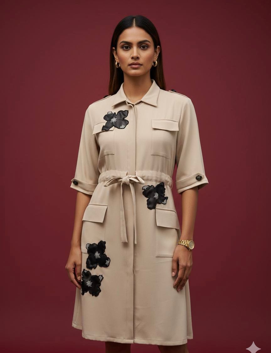 Beige Authority Dress