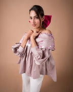 The Blush Floral Off-Shoulder Top - BeyondStiches