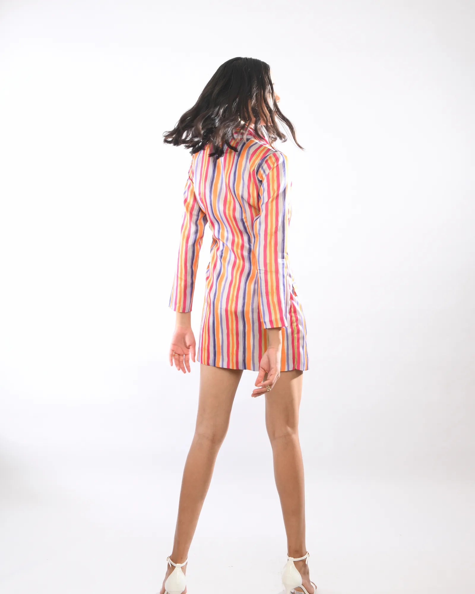 Multi Colour Striped  Blazer Dress