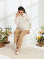 Moonlight Pearl French lace Linen Shirt