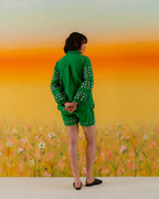 Green Parrot  Shirt / Coord